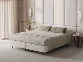 Кремаво двойно легло 140x200 cm тапицирано без табла Whale – Micadoni