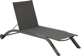 Сгъваем шезлонг с колелца Hesperide Jimani, Алуминий, Регулируем - Антрацит/Графит