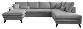 Сив разтегателен диван в буквата "П" , десен ъгъл Charming Charlie - Miuform