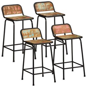 4013533 vidaXL Бар табуретки, 4 бр, 46x35,5x80 см, регенерирана дървесина