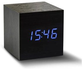Черен будилник със син LED дисплей Cube Click - Gingko