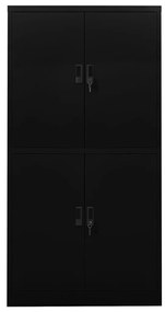 335944 vidaXL Офис шкаф, черен, 90x40x180 см, стомана