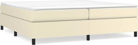 3121067 vidaXL Рамка за легло с пружини кремава 200x200 см изкуствена кожа