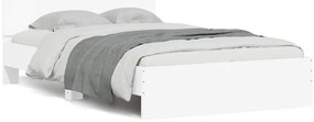 3207616 vidaXL Рамка за легло с табла и LED, бяла, 120x200 см