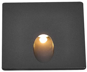 RABALUX Boven, indoor stair lamp, black aluminium lamp with transparent aluminium shade, 3W, with shade: 10lm, without shade: 60