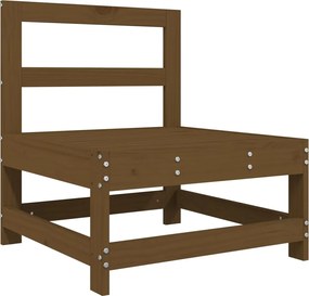 825481 vidaXL Градински среден диван, меденокафяв, бор масив