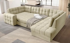 Ъглов диван Bale U-Екрю-Десен