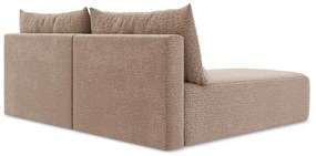 Светлокафяв разтегателен ъглов диван с място за съхранение (ляв ъгъл) Kalena – Makamii