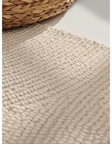 Ръчно изработен вълнен кръгъл килим в светло естествен цвят ø 150 cm Eleni Natural White – Hanse Home