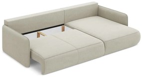 Кремав разтегателен ъглов диван с място за съхранение (десен ъгъл) Nanea – Makamii