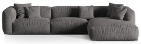 Сив кадифен модулен ъглов диван (десен ъгъл) Martina – Micadoni