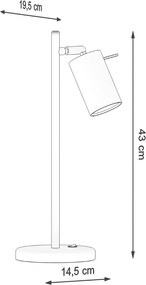 Черна метална настолна лампа (височина 43 cm) Etna – Sollux