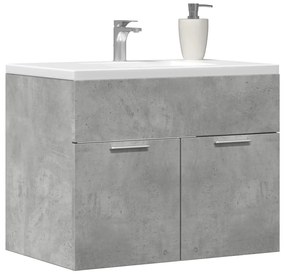 856208 vidaXL Долен шкаф за мивка бетонно сив 60x38,5x46 см инженерно дърво