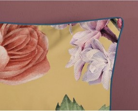 Жълт чаршаф от органичен памук за единично легло Flowery, 140 x 200 cm Organic - Descanso