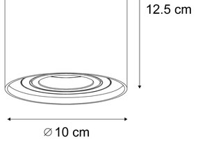Модерен повърхностно монтиран прожектор бежов GU10 50mm въртящ се и накланящ се - Rondoo Up