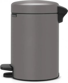 Кош за боклук с педал Brabantia NewIcon 1001096, 3 л, Плавно затваряне, Противоплъзгаща основа, Минерално покритие, Сив