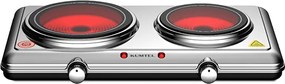 Двойна керамична котлона KUMTEL HCD-1002 сребрист цвят 2100W
