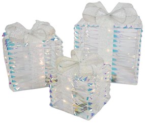 Комплект от 3 коледни дъгови подаръка с LED - Niji