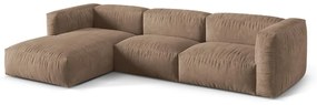Светлокафяв кадифен модулен ъглов диван (ляв ъгъл) Martina – Micadoni