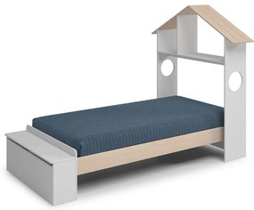 Детско легло с място за съхранение 90x190 cm от бял/естествен бор Odessa - Marckeric