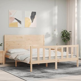 3192756 vidaXL Рамка за легло с табла 5FT King Size масивно дърво