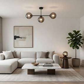 Настолна лампа ФИОРЕ, черен/сив, 1xE27