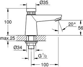 Кран за тоалетна Grohe Euroeco Cosmopolitan S