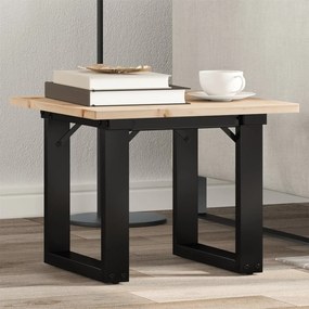 3282659 vidaXL Кафе маса O-образна рамка 50x50x35 см бор масив и стомана