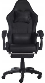 Ергономичен геймърски стол CLASSIC с поставка за крака черен