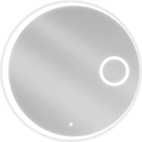 Mexen Ella осветено огледало за баня с козметично огледалце, кръгло 80 см, LED