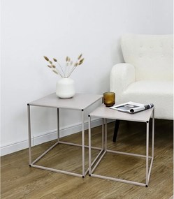 Бежови метални масички за кафе в комплект 2 бр. 38x38 cm Alrik – Yes Everyday