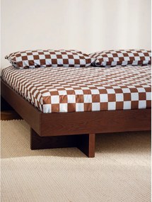 Двойно легло 180x200 cm от МДФ от декор от дъб без табла с включена подматрачна рамка в естествен цвят Kito – noo.ma