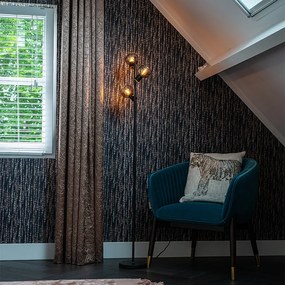 Интелигентна подова лампа черна с димно стъкло с 3 Wi-Fi P45 - Vidro