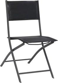 313083 vidaXL Сгъваеми градински столове, 4 бр, стомана и Textilene