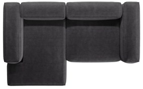 Тъмносив ъглов диван от рипсено кадифе (ляв ъгъл) Bergano – Cosmopolitan Design