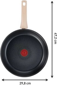 Тиган Tefal Eco-Respect G2540602, 28 см, Титаниево незалепващо покритие, Thermo-Fusion, Thermo-Signal, Индукция, Бронз/кафяв
