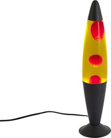 Лампа лава жълта с червен восък, включително LED - Molten Lava
