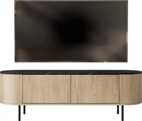 ТВ шкаф Lygrint I-черен мрамор - черно