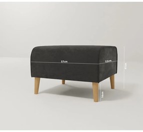 Тъмносиво кадифено столче за крака Carole - Ropez