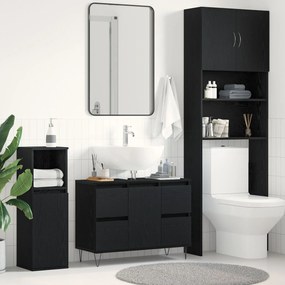 Sonata H Мивка за баня с шкаф Черен дъб 80x33x60 см Инженерна дървесина