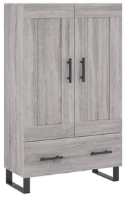 830354 vidaXL Висок шкаф, сив сонома, 69,5x31x115 см, инженерно дърво