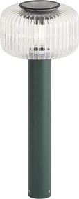 Модерен външен кол зелен с оребрено стъкло, включително LED соларна IP65 - Ribble Mushroom