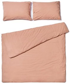 Естествено кафяво спално бельо за двойно легло от измит памук , 200 x 220 cm - Bonami Selection