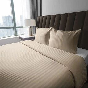 Луксозно спално бельо от дамаска - бежово 3 časti: 1ks 180x200 + 2ks 70x80