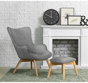 Сив фотьойл с табуретка Niko – Ropez