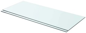 3051571 vidaXL Рафтове, 2 бр, панели прозрачно стъкло, 70x30 см