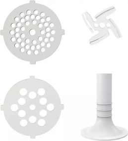 Мелачка за месо Kinghoff KH 1874, Ножове от неръждаема стомана, Фино/грубо смилане, Аксесоари, Бял/сив