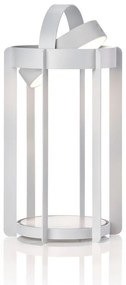 Светлосив екстериорен LED фенер с USB (височина 30 cm) Firefly – Zone