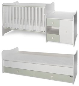 LORELLI Classic Трансформиращо се легло-люлка 190/72 см. MINI MAX БЯЛО/MILKY GREEN