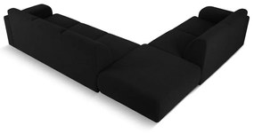 Черен ъглов диван от плат букле (ляв ъгъл) Molino - Micadoni Home